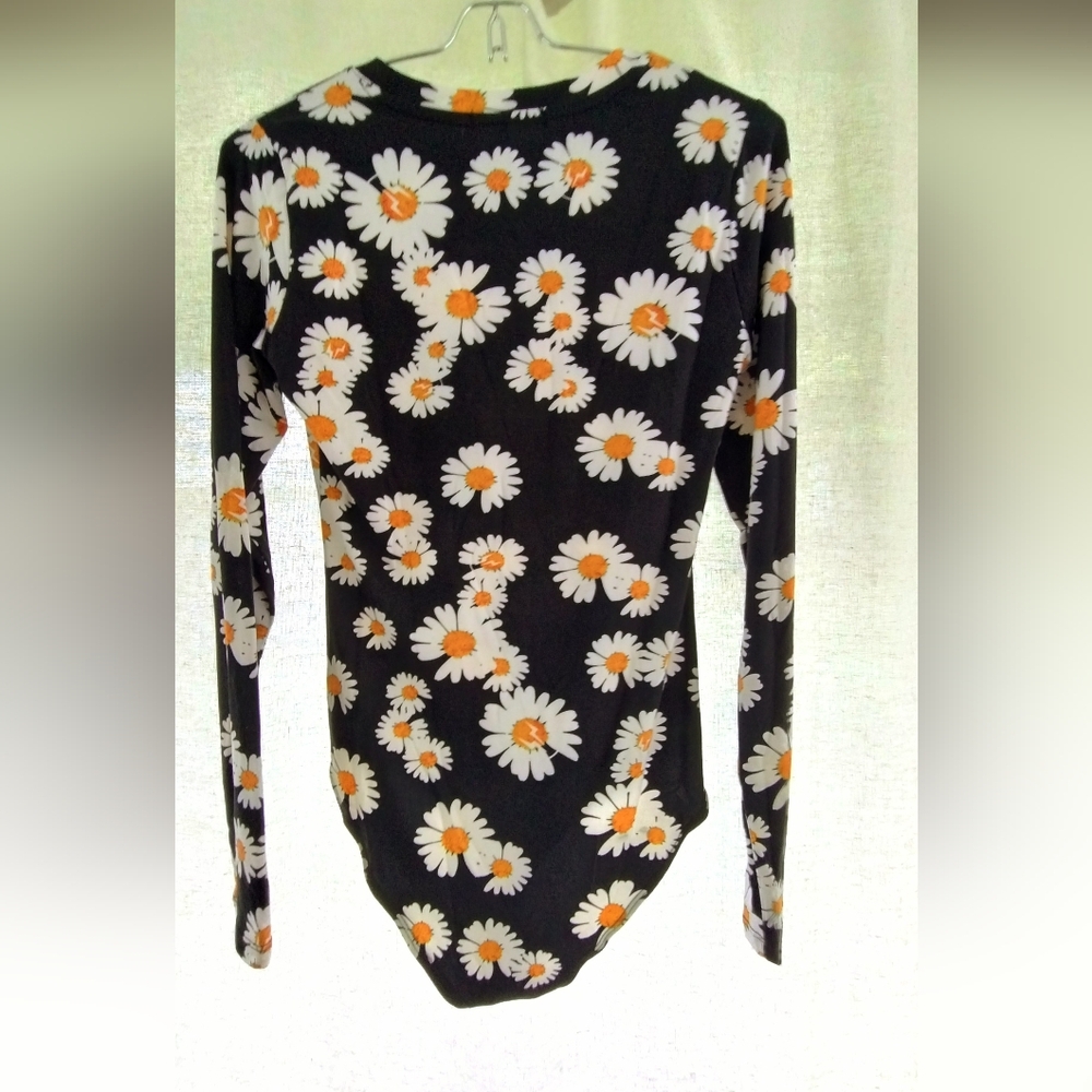 Floral Black Long Sleeve Top
